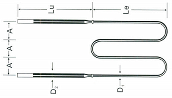 W-type silicon molybdenum rod